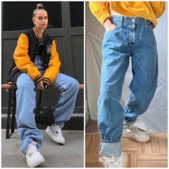 Vintage Levi's red tab 550s relaxed fit light wash distressed jeans 90s baggy 36 - Picture 1 of 9